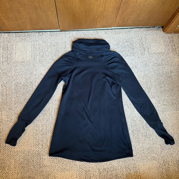 Calia Black Funnel Cowel Neck Long Sleeve Thumb Hole Athleisure Pilates Small - Picture 8 of 10